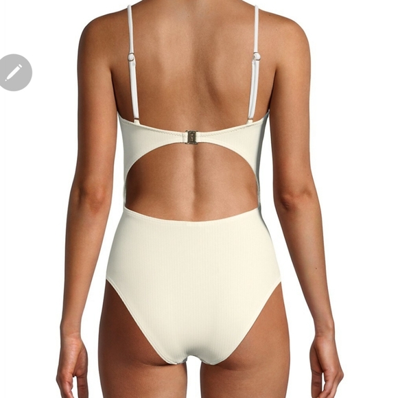 Kaia Tie Side One-Piece Swimsuit Ivory - Picture 4 of 12